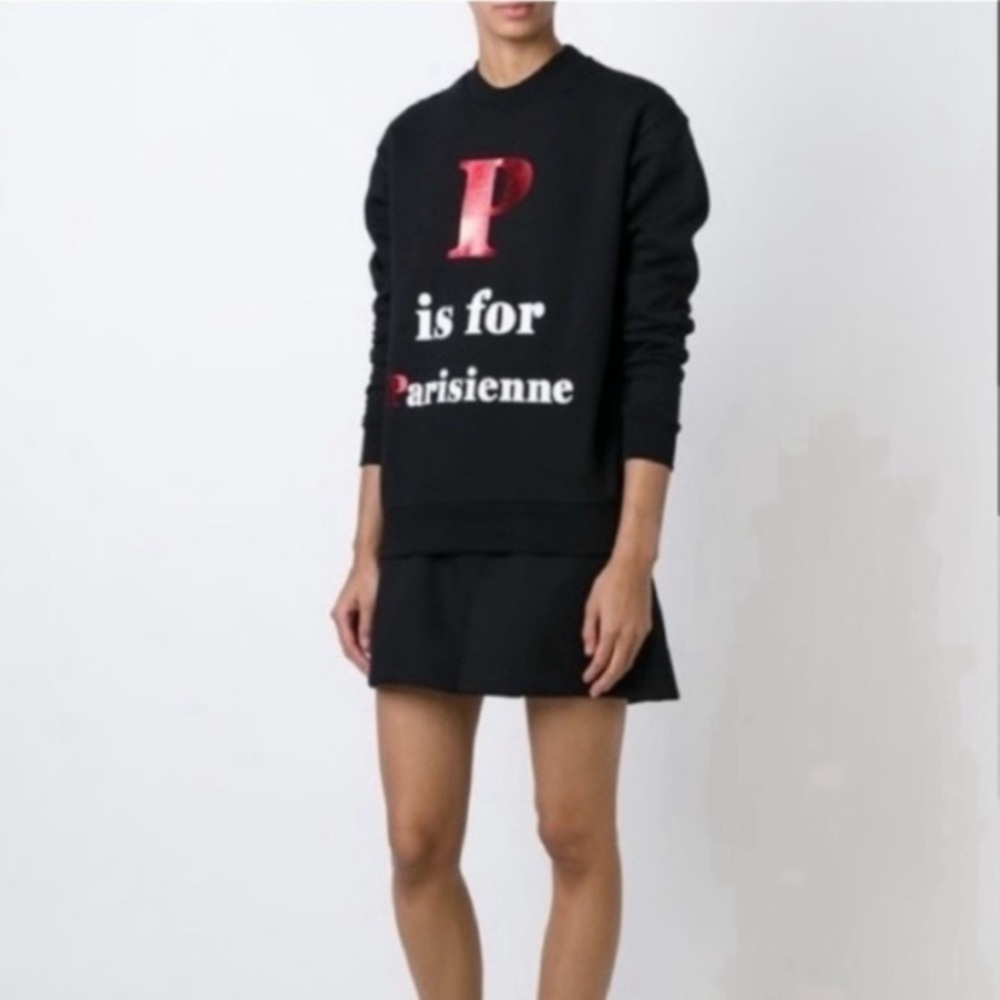 🍁Etre Cecile Sweatshirt “P is for Paris” Black - Size S (Fits like XS) Excellent